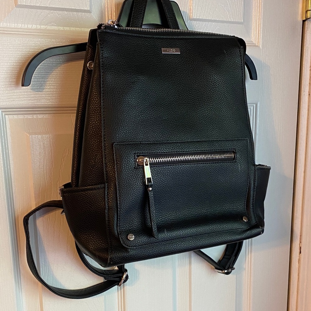 Aldo Black Textured Backpack